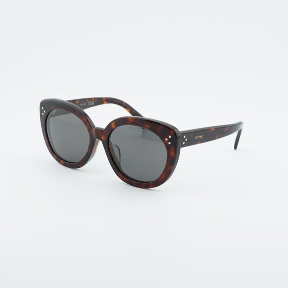 Celine CL40295F 52A Sunglasses Havana Round Frame Smoke Lenses
